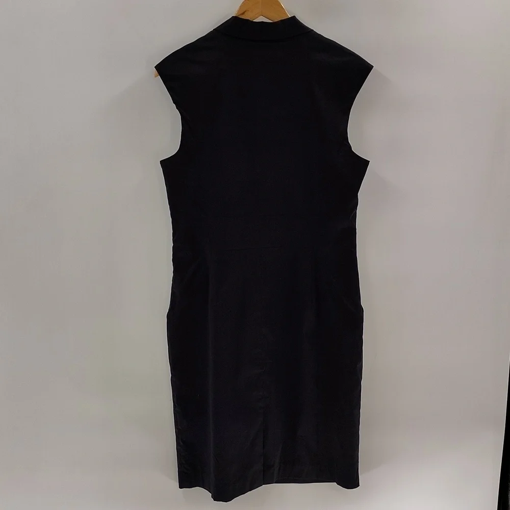 Ann Taylor Black Dress Size 12 Front Button Detail Sleeveless With Pockets